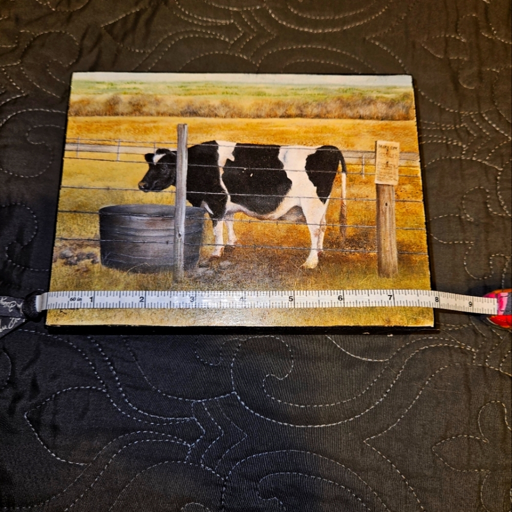 Cow Art Canvas with Black and White Design by Ruth Lorentzen